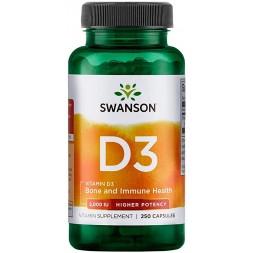 Vitamin D3 2000 IU Higher Potency 250 caps Swanson