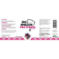 Pau d'Arco 5:1 Extract 500mg  Label Info - Rio Amazon