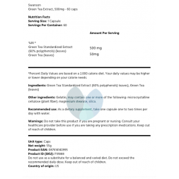 Valeur nutritive de l'extrait de thé vert